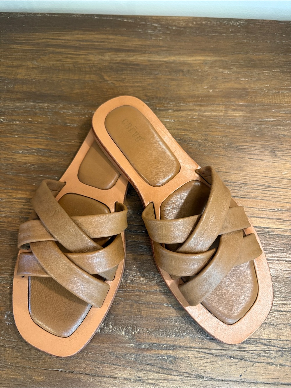 CREVO Busy Leather Slide Sandals